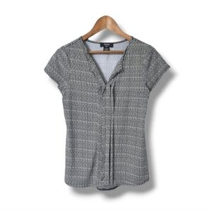 Verve Ami Small Check Split Neckline Cap Sleeve Blouse | Small